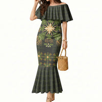 Hawaii Ohia Lehua Squares Mermaid Dress Hawaiian Quilt Inspired Floral Pattern LT9 Women Green - Polynesian Pride