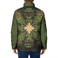 Hawaii Ohia Lehua Squares Padded Jacket Hawaiian Quilt Inspired Floral Pattern