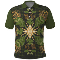 Hawaii Ohia Lehua Squares Polo Shirt Hawaiian Quilt Inspired Floral Pattern