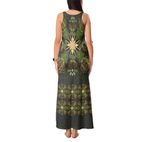 Hawaii Ohia Lehua Squares Tank Maxi Dress Hawaiian Quilt Inspired Floral Pattern LT9 - Polynesian Pride