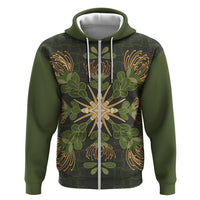 Hawaii Ohia Lehua Squares Zip Hoodie Hawaiian Quilt Inspired Floral Pattern