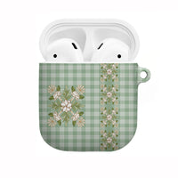 Liko Kukui Hawai'i Palaka Squares Maile Leaf AirPods Case Flowers Hawaiian Quilt Patterns