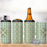 Liko Kukui Hawai'i Palaka Squares Maile Leaf 4 in 1 Can Cooler Tumbler Flowers Hawaiian Quilt Patterns