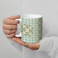 Liko Kukui Hawai'i Palaka Squares Maile Leaf Ceramic Mug Flowers Hawaiian Quilt Patterns