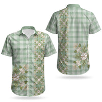 Liko Kukui Hawai'i Palaka Squares Maile Leaf Couples Matching Puletasi and Hawaiian Shirt Flowers Hawaiian Quilt Patterns