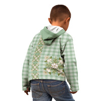 Liko Kukui Hawai'i Palaka Squares Maile Leaf Kid Hoodie Flowers Hawaiian Quilt Patterns