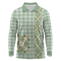 Liko Kukui Hawai'i Palaka Squares Maile Leaf Long Sleeve Polo Shirt Flowers Hawaiian Quilt Patterns