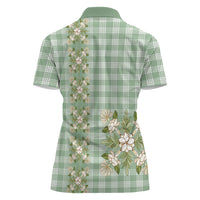 Liko Kukui Hawai'i Palaka Squares Maile Leaf Women Polo Shirt Flowers Hawaiian Quilt Patterns
