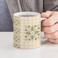 Melemele Ahiahia Hawai'i Palaka Squares Maile Leaf Ceramic Mug Flowers Hawaiian Quilt Patterns