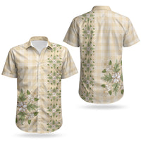 Melemele Ahiahia Hawai'i Palaka Squares Maile Leaf Couples Matching Summer Maxi Dress and Hawaiian Shirt Flowers Hawaiian Quilt Patterns
