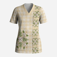 Melemele Ahiahia Hawai'i Palaka Squares Maile Leaf Scrub Top Flowers Hawaiian Quilt Patterns