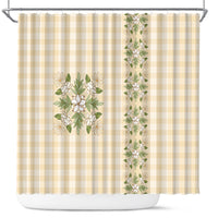 Melemele Ahiahia Hawai'i Palaka Squares Maile Leaf Shower Curtain Flowers Hawaiian Quilt Patterns