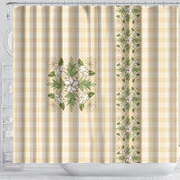 Melemele Ahiahia Hawai'i Palaka Squares Maile Leaf Shower Curtain Flowers Hawaiian Quilt Patterns
