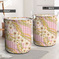 Akala Hamele Palaka Plumeria Laundry Basket Puakenikeni and Maile Lei