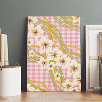 Akala Hamele Palaka Plumeria Canvas Wall Art Puakenikeni and Maile Lei