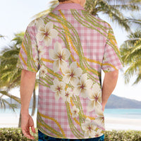 Akala Hamele Palaka Plumeria Hawaiian Shirt Puakenikeni and Maile Lei
