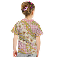 Akala Hamele Palaka Plumeria Kid T Shirt Puakenikeni and Maile Lei