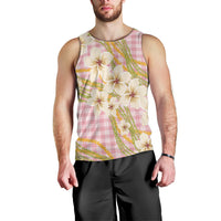 Akala Hamele Palaka Plumeria Men Tank Top Puakenikeni and Maile Lei