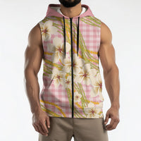 Akala Hamele Palaka Plumeria Sleeveless Zip Hoodie Puakenikeni and Maile Lei
