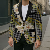 Ele'ele Hawai'i Palaka Plumeria Blazer Puakenikeni and Maile Lei