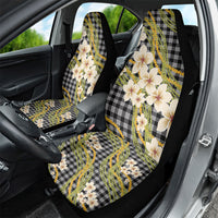 Ele'ele Hawai'i Palaka Plumeria Car Seat Cover Puakenikeni and Maile Lei