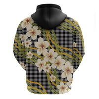 Ele'ele Hawai'i Palaka Plumeria Hoodie Puakenikeni and Maile Lei