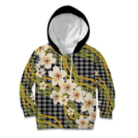 Ele'ele Hawai'i Palaka Plumeria Kid Hoodie Puakenikeni and Maile Lei