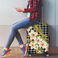 Ele'ele Hawai'i Palaka Plumeria Luggage Cover Puakenikeni and Maile Lei