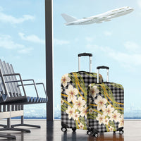 Ele'ele Hawai'i Palaka Plumeria Luggage Cover Puakenikeni and Maile Lei