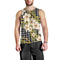 Ele'ele Hawai'i Palaka Plumeria Men Tank Top Puakenikeni and Maile Lei