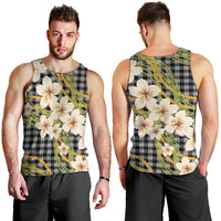Ele'ele Hawai'i Palaka Plumeria Men Tank Top Puakenikeni and Maile Lei
