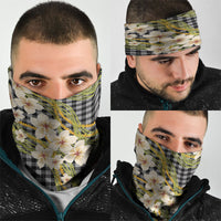 Ele'ele Hawai'i Palaka Plumeria Neck Gaiter Puakenikeni and Maile Lei