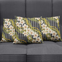 Ele'ele Hawai'i Palaka Plumeria Pillow Cover Puakenikeni and Maile Lei