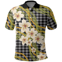 Ele'ele Hawai'i Palaka Plumeria Polo Shirt Puakenikeni and Maile Lei