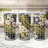 Ele'ele Hawai'i Palaka Plumeria Tumbler Cup Puakenikeni and Maile Lei