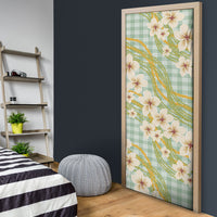 Liko Kukui Hawai'i Palaka Plumeria Door Cover Puakenikeni and Maile Lei