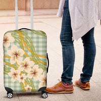 Liko Kukui Hawai'i Palaka Plumeria Luggage Cover Puakenikeni and Maile Lei