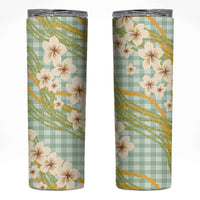 Liko Kukui Hawai'i Palaka Plumeria Skinny Tumbler Puakenikeni and Maile Lei
