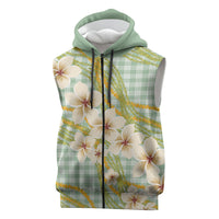 Liko Kukui Hawai'i Palaka Plumeria Sleeveless Zip Hoodie Puakenikeni and Maile Lei