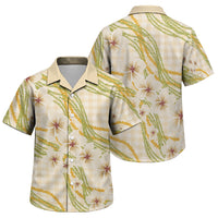 Melemele Ahiahia Hawai'i Palaka Plumeria Family Matching Puletasi and Hawaiian Shirt Puakenikeni and Maile Lei