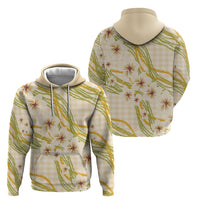 Melemele Ahiahia Hawai'i Palaka Plumeria Hoodie Puakenikeni and Maile Lei
