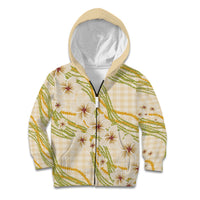 Melemele Ahiahia Hawai'i Palaka Plumeria Kid Hoodie Puakenikeni and Maile Lei