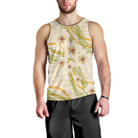 Melemele Ahiahia Hawai'i Palaka Plumeria Men Tank Top Puakenikeni and Maile Lei