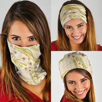 Melemele Ahiahia Hawai'i Palaka Plumeria Neck Gaiter Puakenikeni and Maile Lei