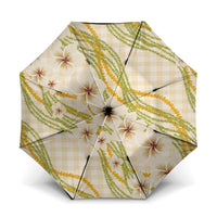 Melemele Ahiahia Hawai'i Palaka Plumeria Umbrella Puakenikeni and Maile Lei