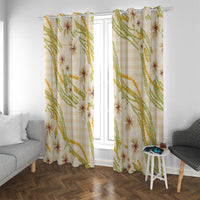 Melemele Ahiahia Hawai'i Palaka Plumeria Window Curtain Puakenikeni and Maile Lei