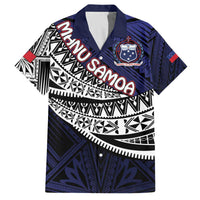 Custom Samoa Rugby Pacific Family Matching Off The Shoulder Long Sleeve Dress and Hawaiian Shirt Samoan Warrior Tribal Pattern