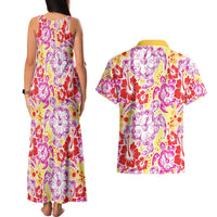 Palaka with Honu and Hibiscus Couples Matching Tank Maxi Dress and Hawaiian Shirt Hawaiian Heritage Spirit LT9 - Polynesian Pride