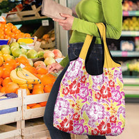 Palaka with Honu and Hibiscus Grocery Bag Hawaiian Heritage Spirit - Polynesian Pride