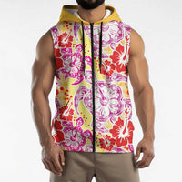 Palaka with Honu and Hibiscus Sleeveless Zip Hoodie Hawaiian Heritage Spirit - Polynesian Pride